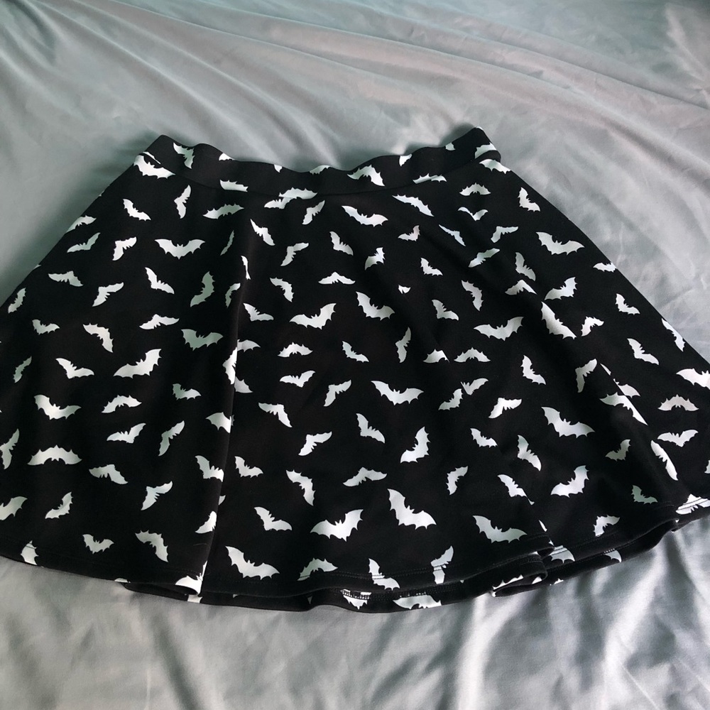 Bat print skater skirt